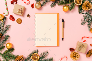 Minimal creative flat lay of winter christmas traditional composition and new year holiday season. / Photodune, Misc