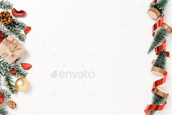Minimal creative flat lay of christmas traditional composition and new year holiday season. / Photodune, Misc