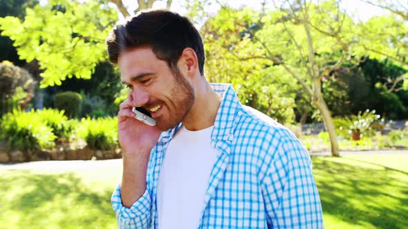 Man talking on mobile phone