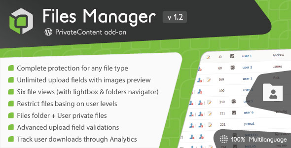 PrivateContent - Files Manager add-on