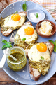Pesto eggs, eggs fried in basil pesto - PhotoDune Item for Sale