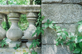 old gray balustrade with stone columns and railing - PhotoDune Item for Sale