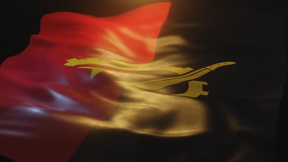 Angola Flag Low Angle View