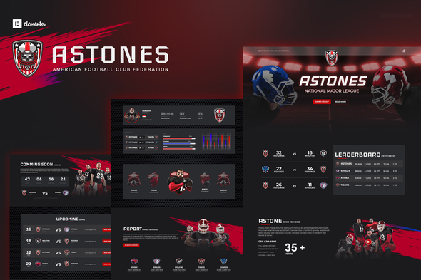 Astones - American Football Team & Sports Elementor Template Kit