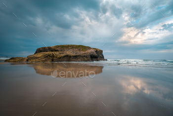 Cloudy sky and low tide at As Catedrais beach / Photodune, Misc