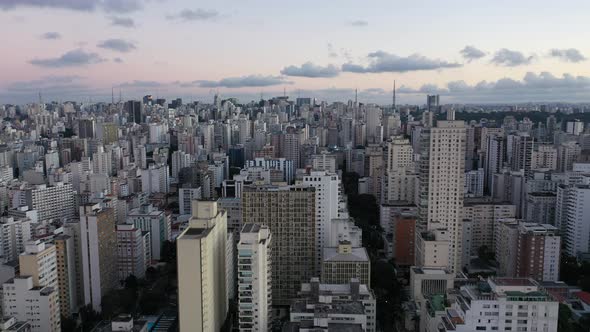 Cityscape of Sao Paulo Brazil. Stunning landscape of downtown district city.