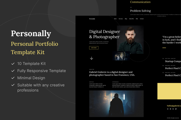 Personally - Personal Portfolio Elementor Template Kit