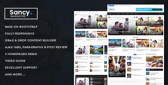 Sancy - Responsive Magazine News Temat Drupal 8.7