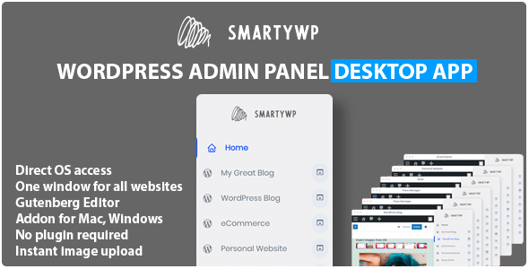 SmartyWP - Wordpress Admin Panel Mac, Windows