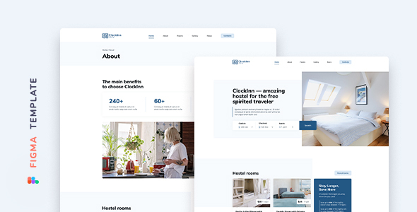 Clockinn – Hostel Template for Figma