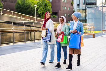 Beautiful muslim girl wearing hijab bonding outdoors / Photodune, Misc