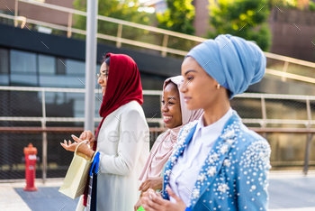 Beautiful muslim girl wearing hijab bonding outdoors / Photodune, Misc