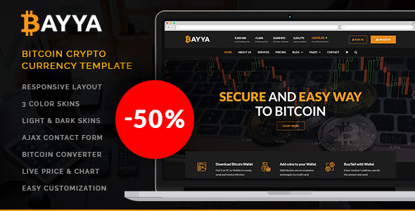 Bayya - Bitcoin Crypto Currency Template