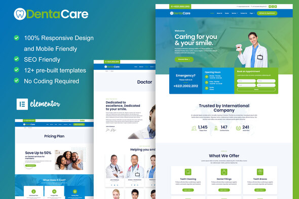 DentaCare - Dentist & Medical Elementor Template Kit