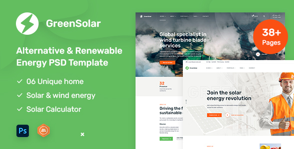 GreenSolar - Alternative & Renewable Energy PSD template