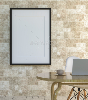 3D interoir design for living room and mockup frame / Photodune, Misc