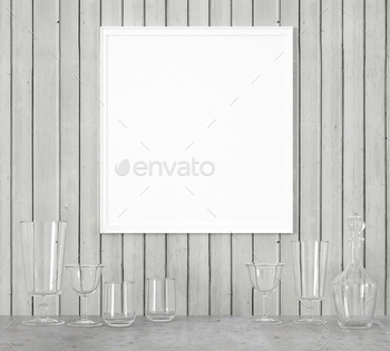 3D Mockup poster in Modern interior design minimal style / Photodune, Misc