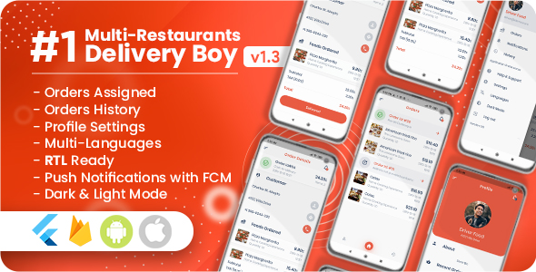 Delivery Boy For Multi-Restaurants Flutter App