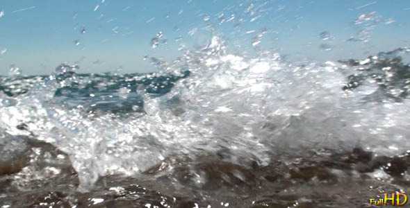 Sea Waves Hitting the Camera Lens