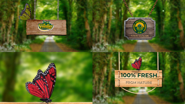 Wood Banner Sign Nature Logo