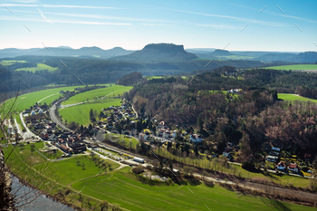 View from the bastei viewpoint of the Elbe river - beautiful landscape scenery of Sandstone / Photodune, Misc