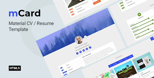 mCard – CV Resume HTML Template