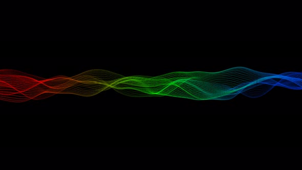 Blue Green Red Gradient Digital Particle Line Wave