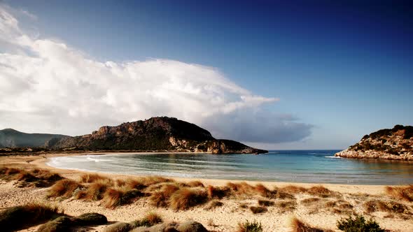 Greek Voidokilia Beach. Timelapse