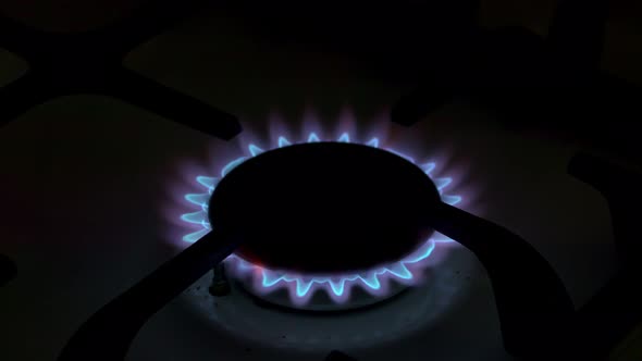 Gas Is Switching On. Gas Stove