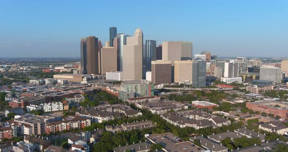 Aerial of downtown Houston and surrounding area