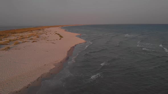 Beautiful Beach Waves Drone View