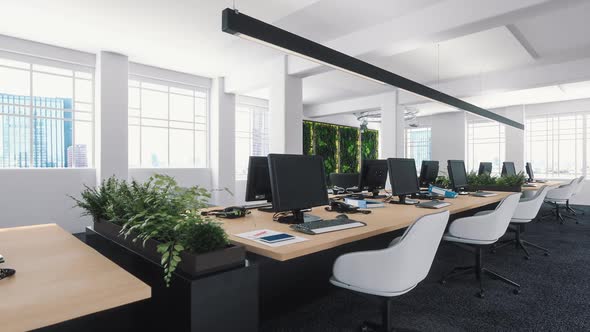 Sustainable Green Co-working Office Interior