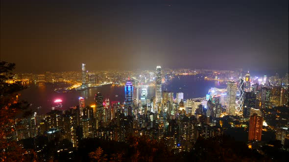 Beautiful building and architecture around Hong kong city skyline