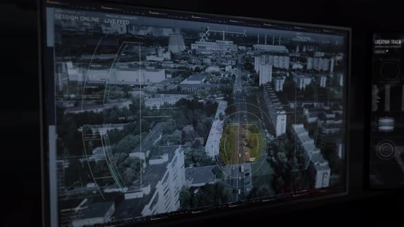 Tracking Technology. Advanced Drone. Live Feed. Vehicle Captured. Target Data.UI alt