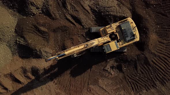 Crawler Excavator Working at the Construction Site