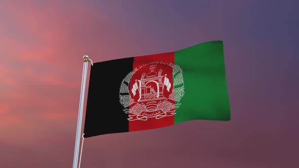 Flag Of Afghanistan Waving