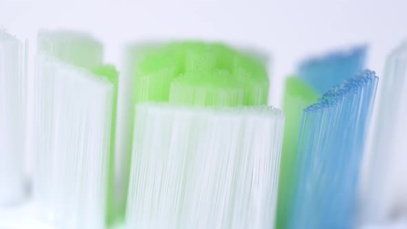 Macro Detail of a Toothbrush with Gradual Focused Zoom-in