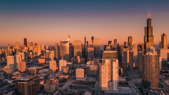 Chicago Skyline at Golden Hour 