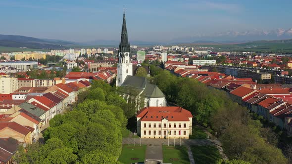 Aerial view of Spisska Nova Ves town in Slovakia