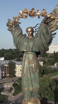 Monument on Independence Square in Kyiv Ukraine