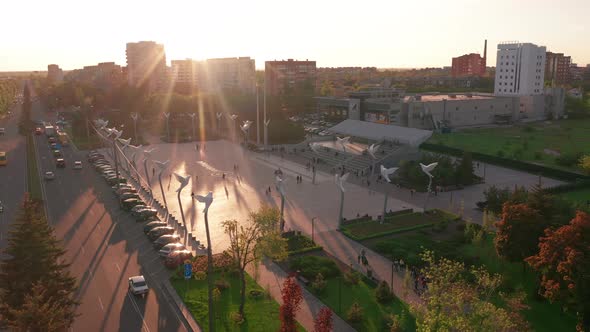 Mariupol Ukraine August 24 2021 Freedom Square Mariupol