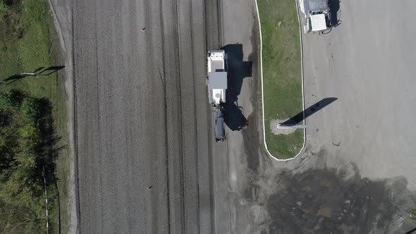 Aerial of a road under construction