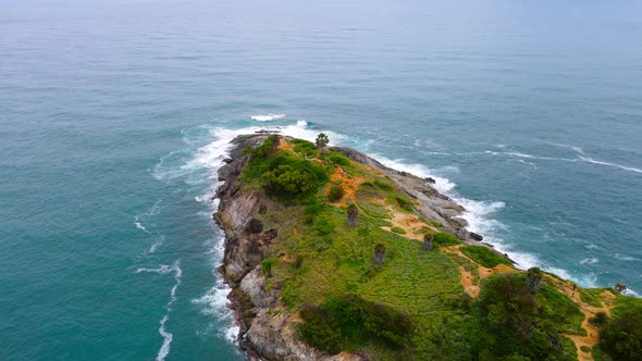 Aerial view of drone of the coast of the region sea