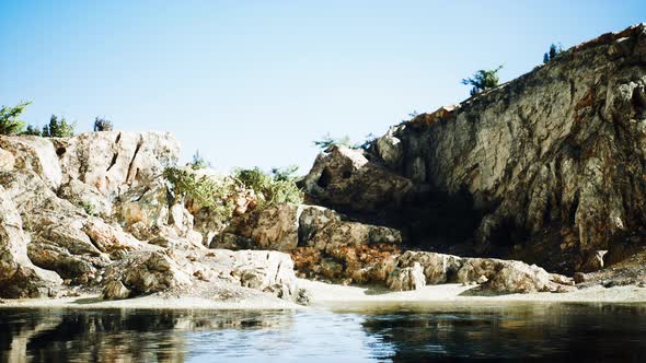 Baltic Sea Coast on the Rocky Island