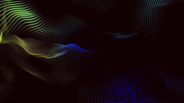 Abstract new digital glowing colorful particle wave background