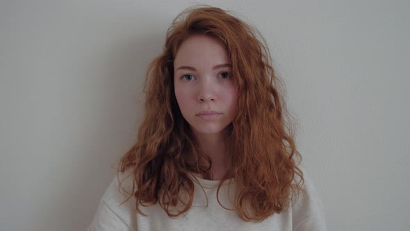 Portrait of Young Tender Redhead Teenage Girl