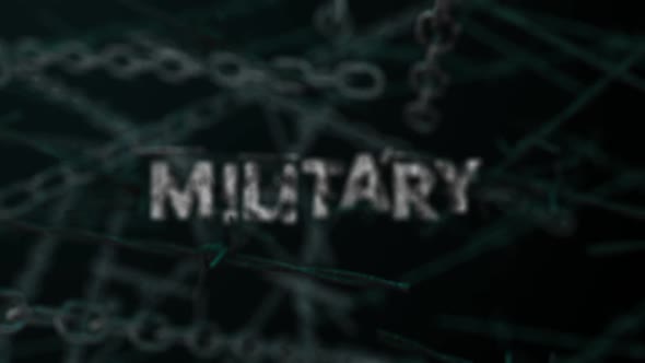 3D Dark Crime Background Word Military