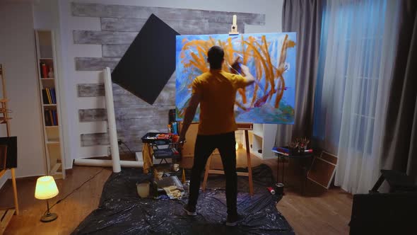 Contemporary Artist in Studio