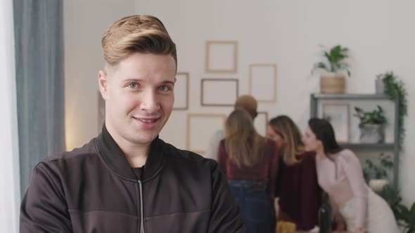 Cheerful Man Posing for Camera