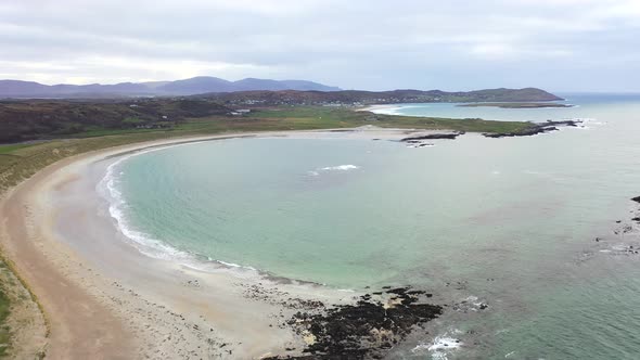 Aerial View of Cashelgolan Beach Castlegoland By Portnoo in County Donegal  Ireland